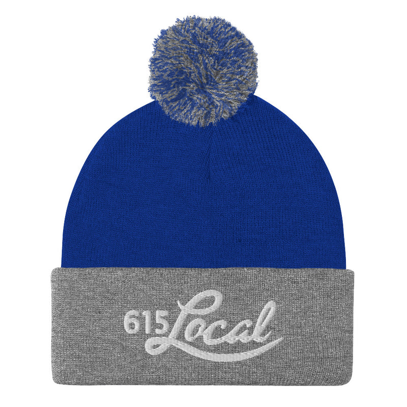 Blue/ Grey 615 Local Pom-Pom Beanie