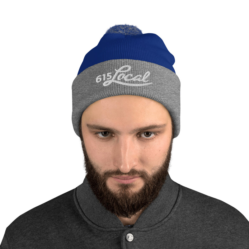 Blue/ Grey 615 Local Pom-Pom Beanie