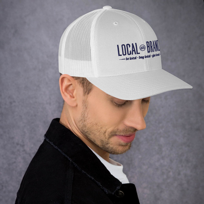 White & Navy Local Brands Trucker Cap
