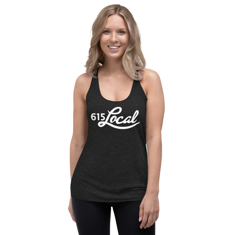 White 615 Local Women's Racerback Tank